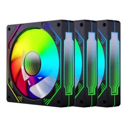 Quạt tản nhiệt PC Coolmoon F3 Pro | Kit 3 fan 120mm, ARGB, Đen