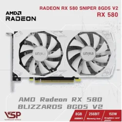 VGA UNIKA RADEON RX 580 SNIPER 8GD5 V2 - WHITE