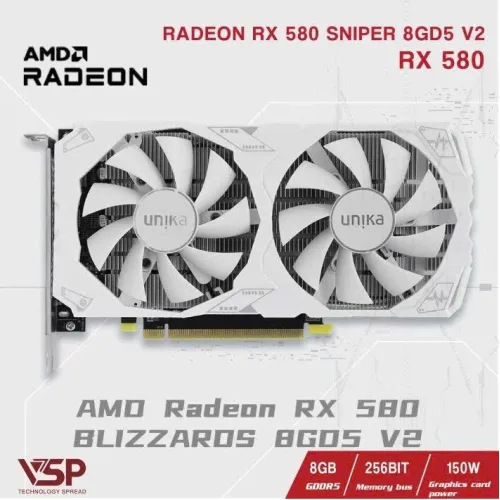 VGA UNIKA RADEON RX 580 SNIPER 8GD5 V2 - WHITE
