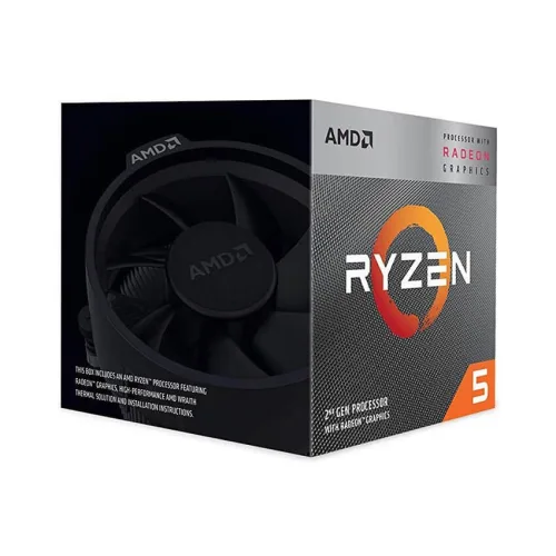 CPU AMD Ryzen 5 3400G – Box Chính Hãng (3.7GHz, Up to 4.2GHz, 4 nhân, 8 luồng, 4MB, AM4)