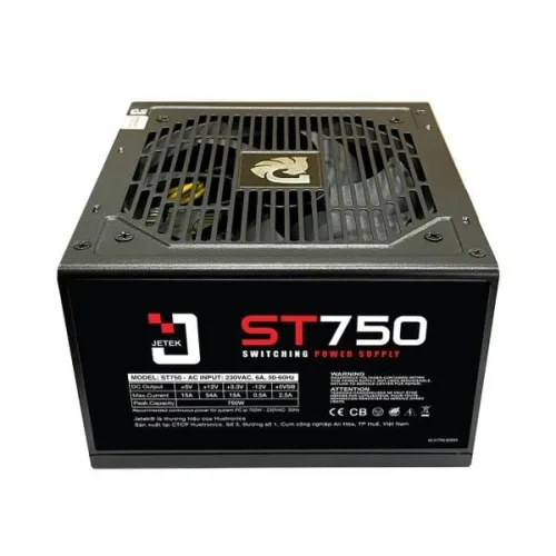 Nguồn máy tính Jetek J Series 750W (ST750 ATX 12V PFC) | Non Modular, ATX