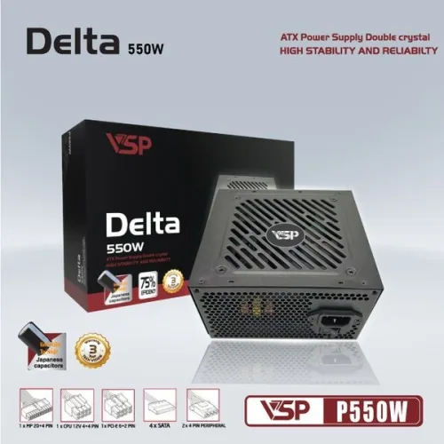 Nguồn máy tính VSP Delta P550 550W | Non Modular, ATX