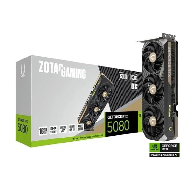 Card màn hình NVIDIA GeForce RTX 5080 Zotac SOLID CORE OC (ZT-B50800J2-10P) | 16GB GDDR7, 10752 CUDA, 850W