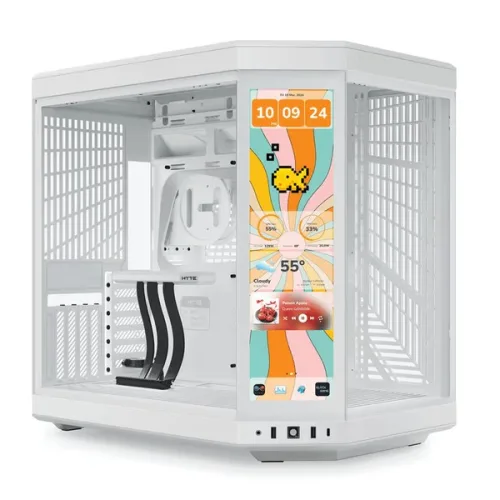 Thùng máy Hyte Y70 Touch Infinite - White | Kèm sẵn cable riser PCIe4.0 (CS-HYTE-Y70TI-WW)