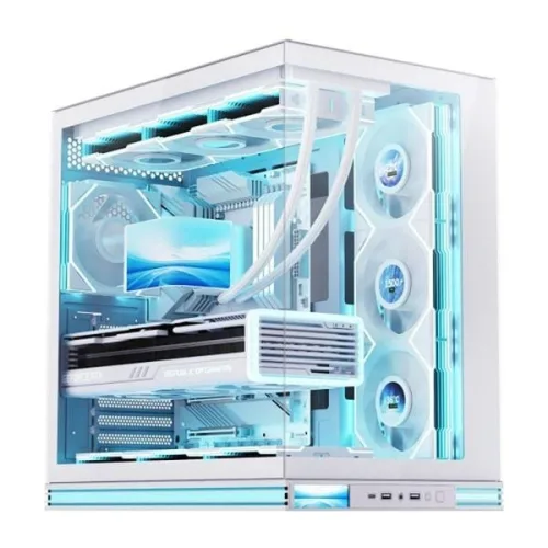 Thùng máy Leopard AX-2 | ATX, Màn hình LCD, ARGB, Không kèm fan, Trắng