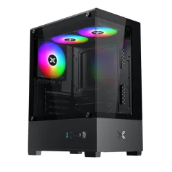 Thùng máy Xigmatek View III 3F | M-ATX/Mini-ITX, 2 Mặt Kính Cường Lực, Đen