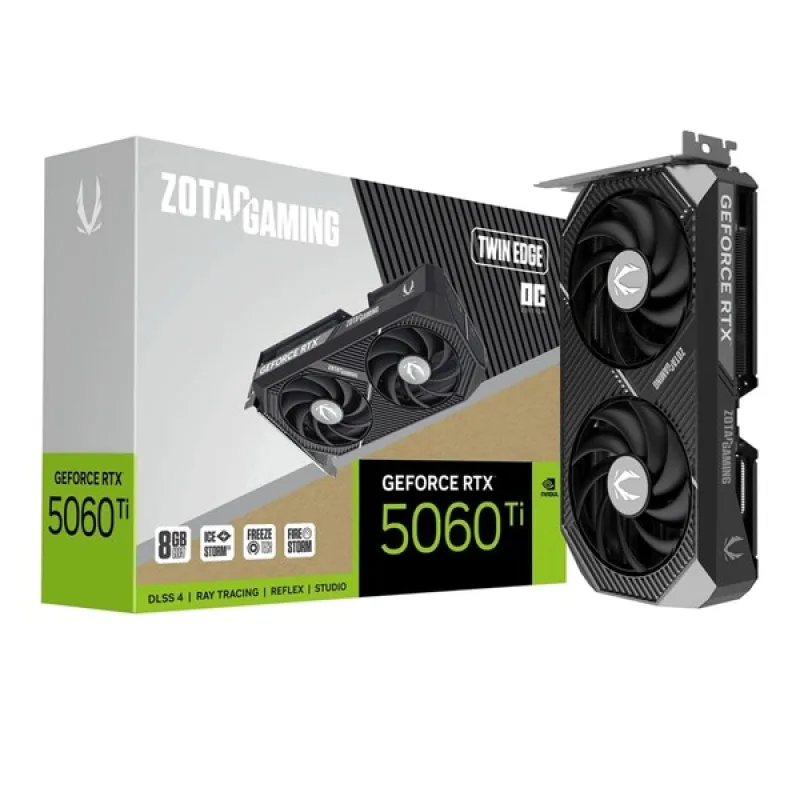 Card màn hình NVIDIA GeForce RTX 5060 Ti ZOTAC Twin Edge OC | 8GB GDDR7, 4608 CUDA, 600W