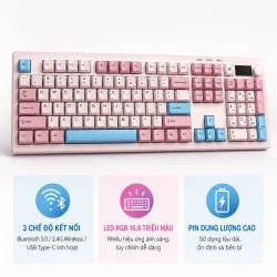 AULA S102 PRO (4760) BÀN PHÍM GIẢ CƠ GAMING 3 MODE (Phiên bản Xanh lá + Be)