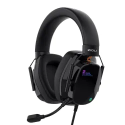 Tai nghe Gaming Zidli ZGH03 Black | 7.1, Driver 50mm, RGB, USB, No Box, Có Dây