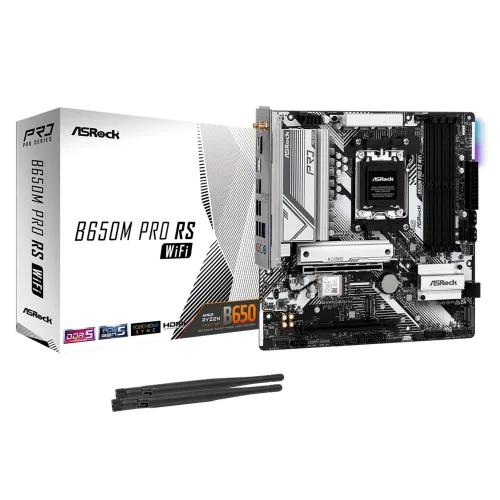 Mainboard ASRock B650M Pro RS Wifi DDR5 | AM5, mATX, 4 khe RAM
