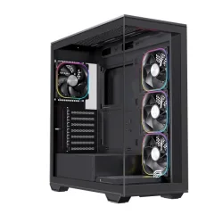 Thùng máy EINAREX Prisma S700 RGB F-ATX (Kèm Sẵn 4F ARGB) | Kính cường lực, USB 3.2 Type-C Gen 2, Đen