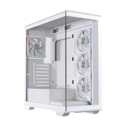 Thùng máy EINAREX Prisma S700 RGB F-ATX (Kèm Sẵn 4F ARGB) | Kính cường lực, USB 3.2 Type-C Gen 2, Trắng