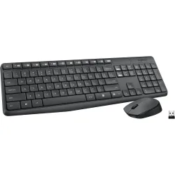 Combo bàn phím chuột không dây Logitech MK235 (920-007937) | 2.4GHz, màu xám đen