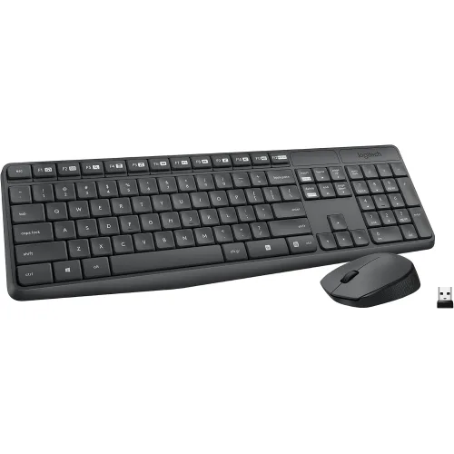 Combo bàn phím chuột không dây Logitech MK235 (920-007937) | 2.4GHz, màu xám đen