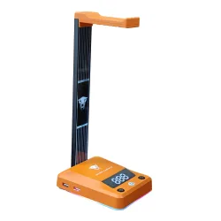 Nút nguồn Leopard kèm giá treo tai nghe RGB - Cam