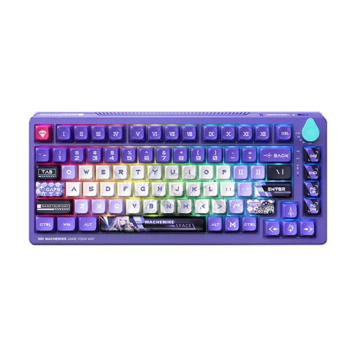 Keyboard Machenike K600T-B82 White Purple Tri-Mode RGB (Shirasaiko)