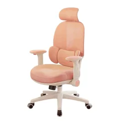 Ghế công thái học MANSON E3 Lite | Hồng, 100kg, Chân xoay, Lưng lưới