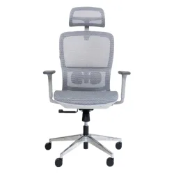 Ghế công thái học GAMI LUM2 | Xám, 150kg, Chân xoay, tay 2D, Lưng lưới