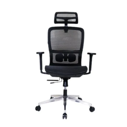 Ghế công thái học GAMI LUM2 | Đen, 150kg, Chân xoay, tay 2D, Lưng lưới