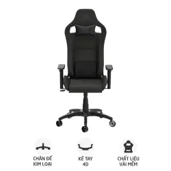 Ghế gaming CORSAIR T3 RUSH | Đen, 120kg, Chân xoay, Lưng vải (CF-9010057-WW)