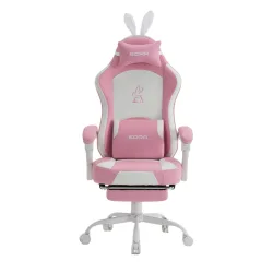 Ghế gaming E DRA RABBIT EGC238 | Hồng, 100kg, Chân xoay, Da PVC