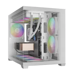 Thùng máy Gamdias GC10M V2 ARGB M-ATX (Kèm Sẵn 3F ARGB) - Trắng