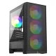 Thùng máy Gaming LinkTech Bahamut M 4F M-ATX (Kèm Sẵn 4 Fan Fixed RGB) - Đen