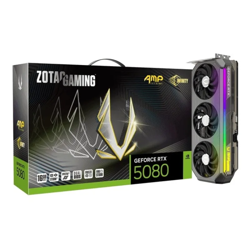 Card màn hình NVIDIA GeForce RTX 5080 ZOTAC AMP Extreme INFINITY | 16GB GDDR7, 10752 CUDA, 850W