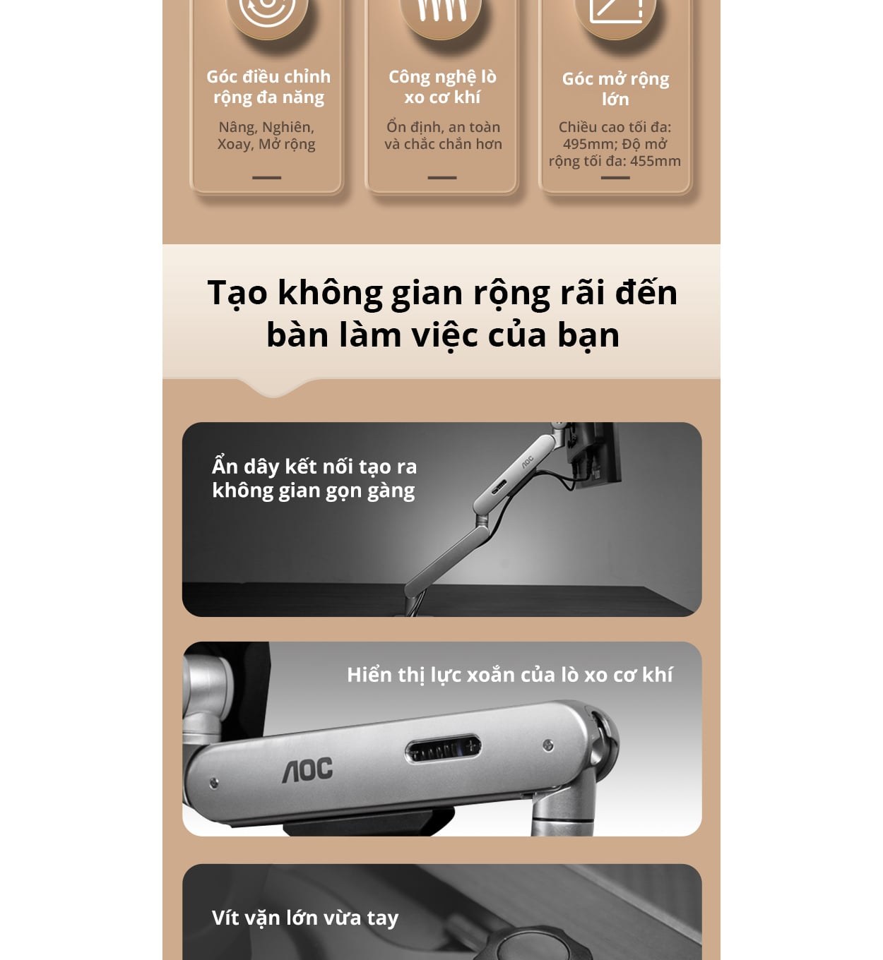 Giá treo màn hình AOC AM400B - Đen | 17 - 34 inch