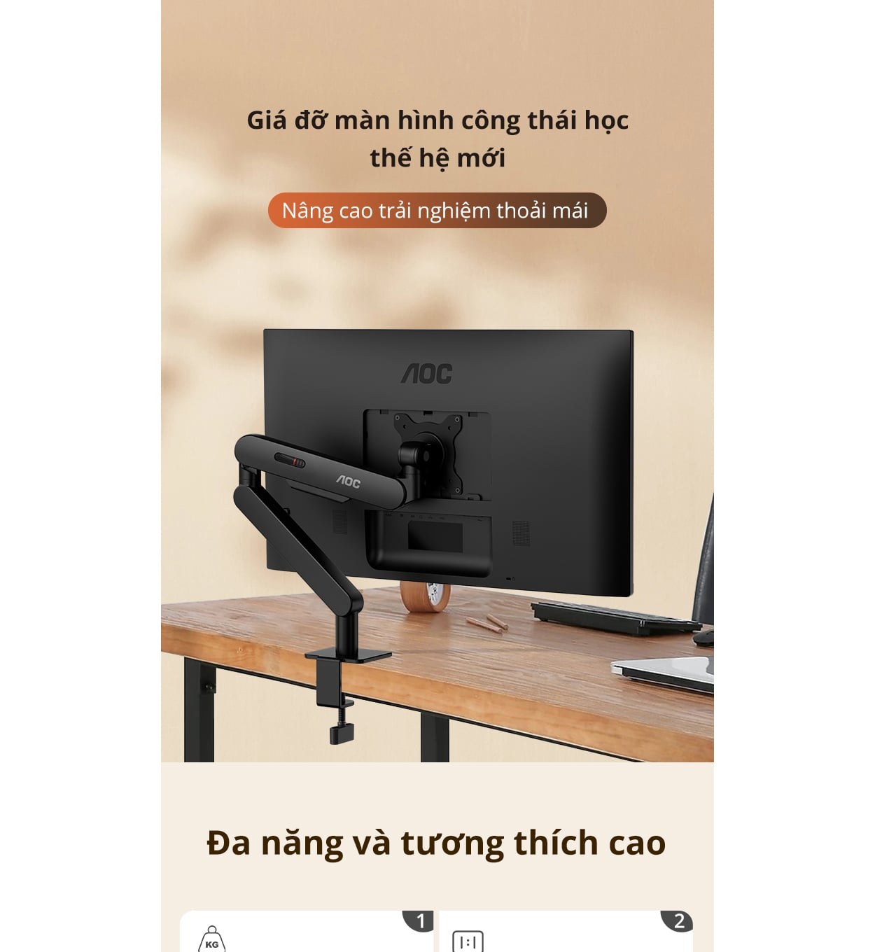 Giá treo màn hình AOC AM400G - Gray | 17 - 34 inch