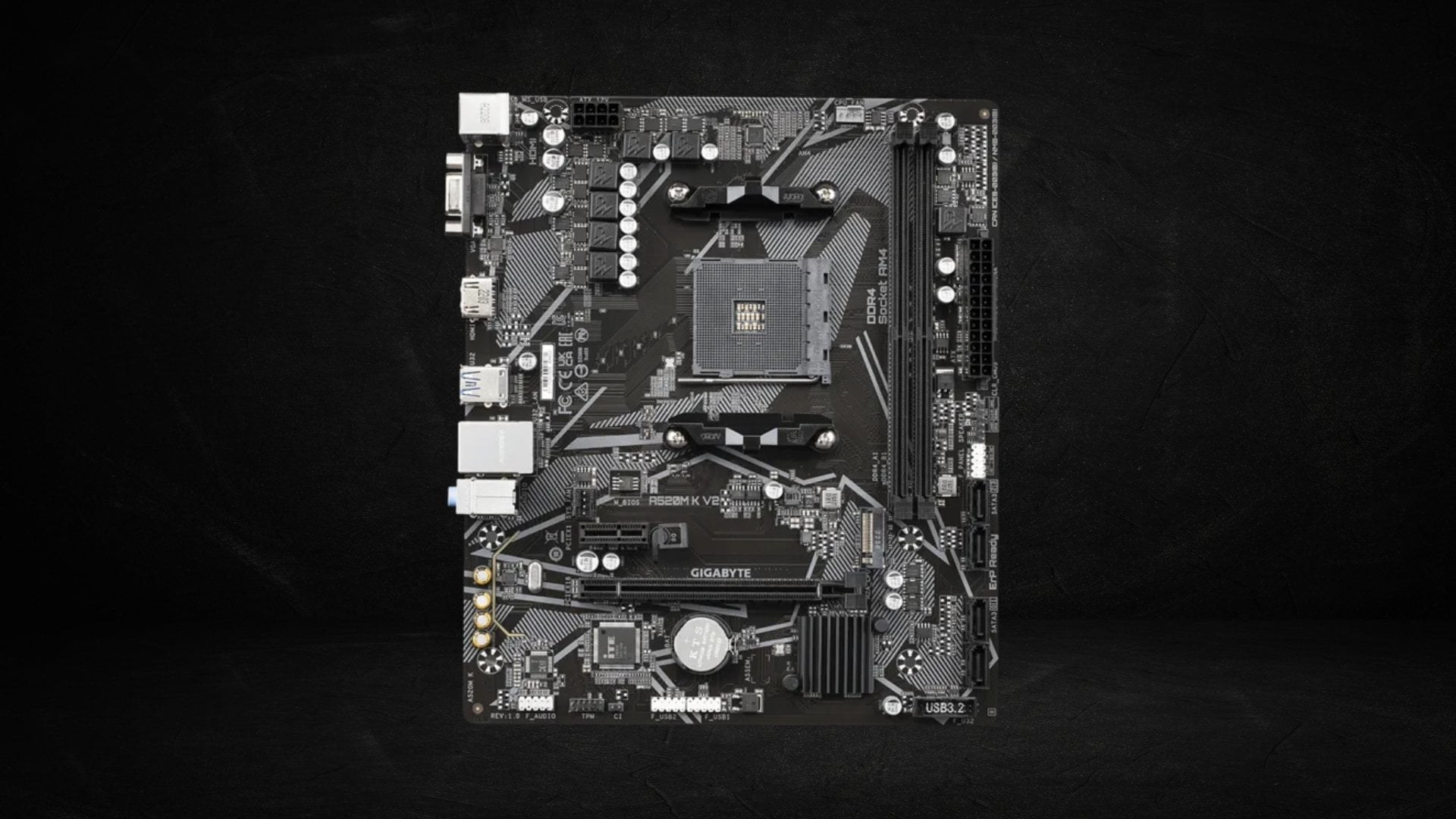 Mainboard Gigabyte A520M K V2 – RAM DDR4 2 khe