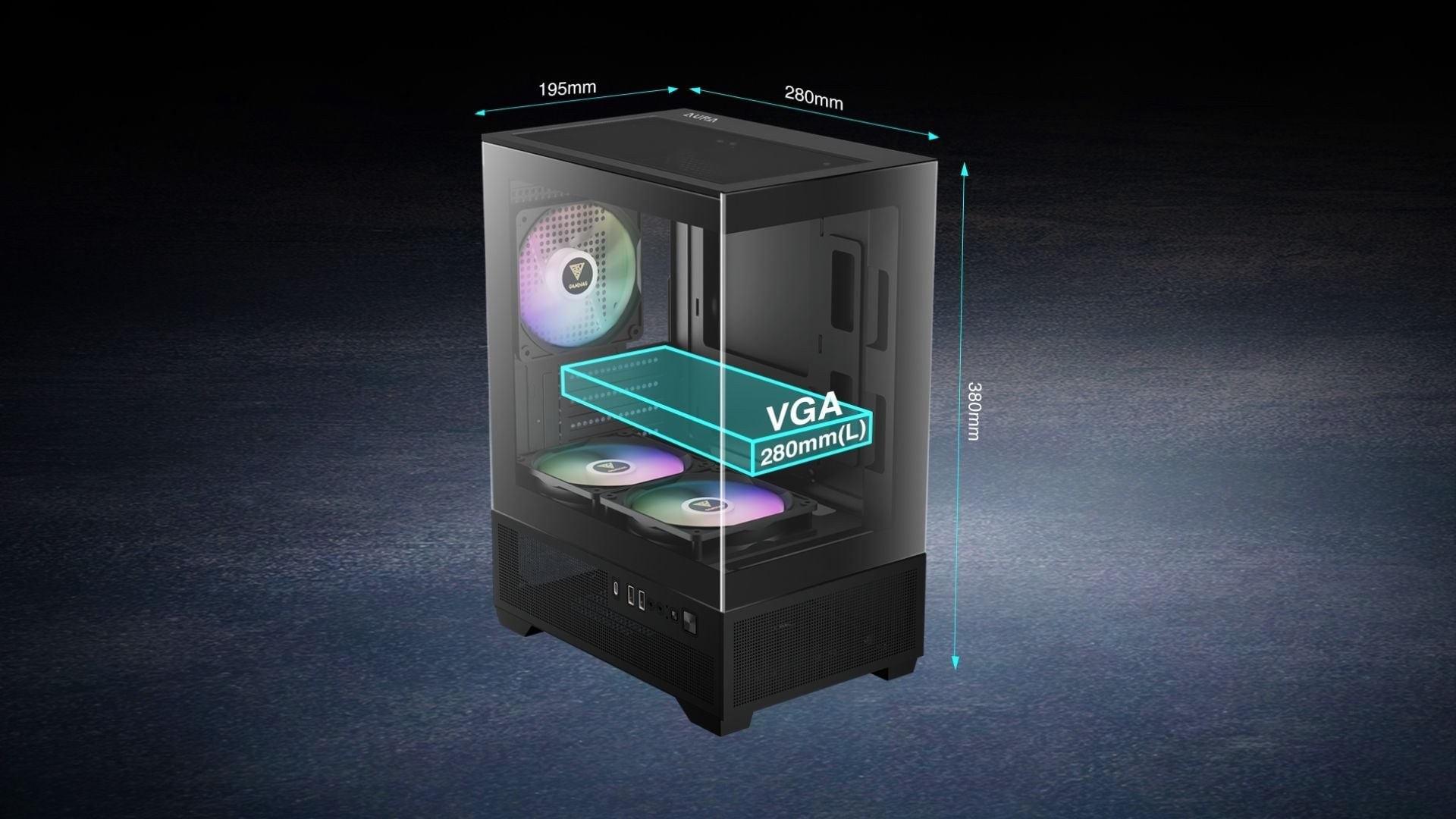 Thùng Máy Gamdias Aura GC9M Elite ARGB – hỗ trợ phần cứng tối ưu