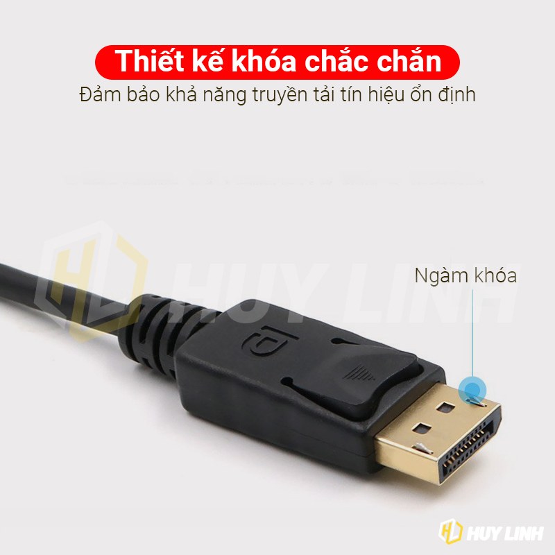 Cáp chuyển DP DisplayPort sang HDMI dài 1.8M - Hỗ trợ 4K 60Hz HL1227