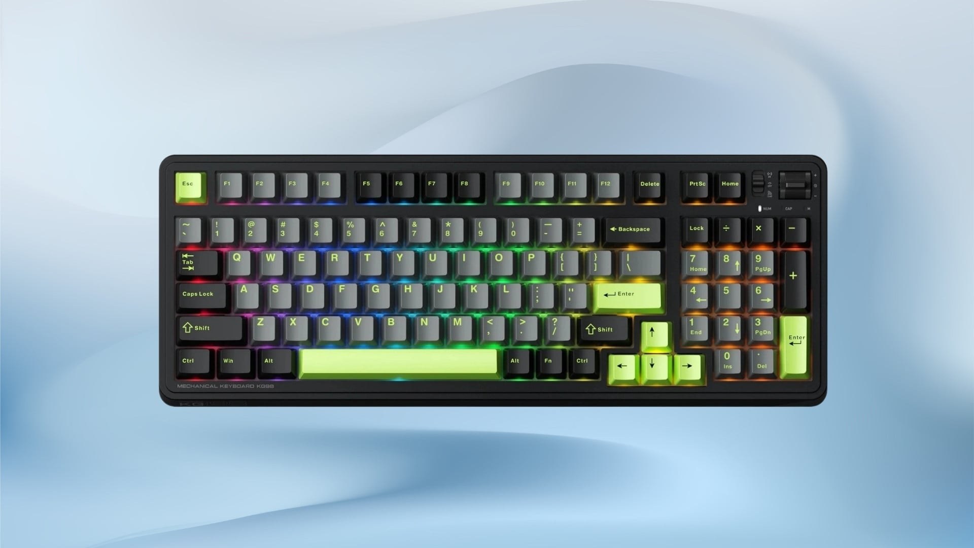 Bàn phím cơ không dây Gaming NewFF JK750 Black | 3 Mode, RGB, Pin 4000mAh, Switch Transparent PC, Đen