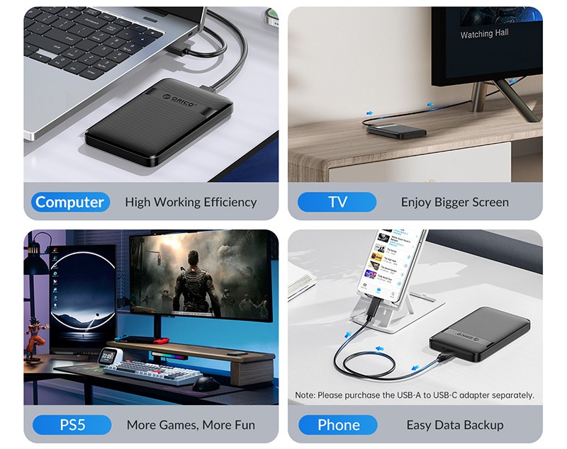 Box ổ cứng 2.5-inch USB 3.0 Orico 2577U3-V1-BK Sata 3