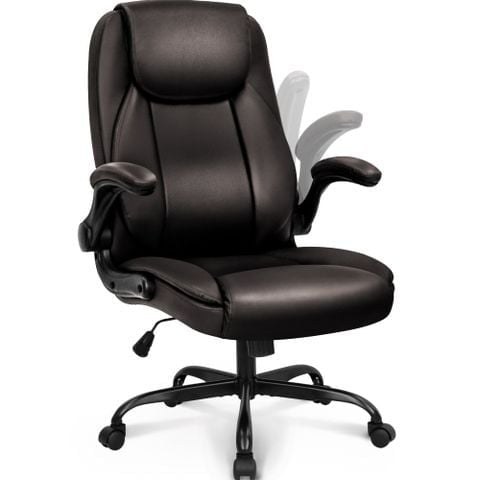 Ghế văn phòng OEM 7057 | Nâu, 120kg, Chân xoay, Da PU