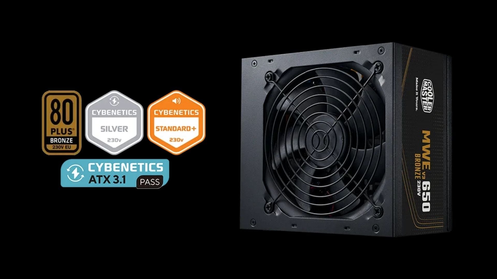 Cooler Master MWE 650W Bronze V3 230V - Hiệu suất 80 Plus Bronze