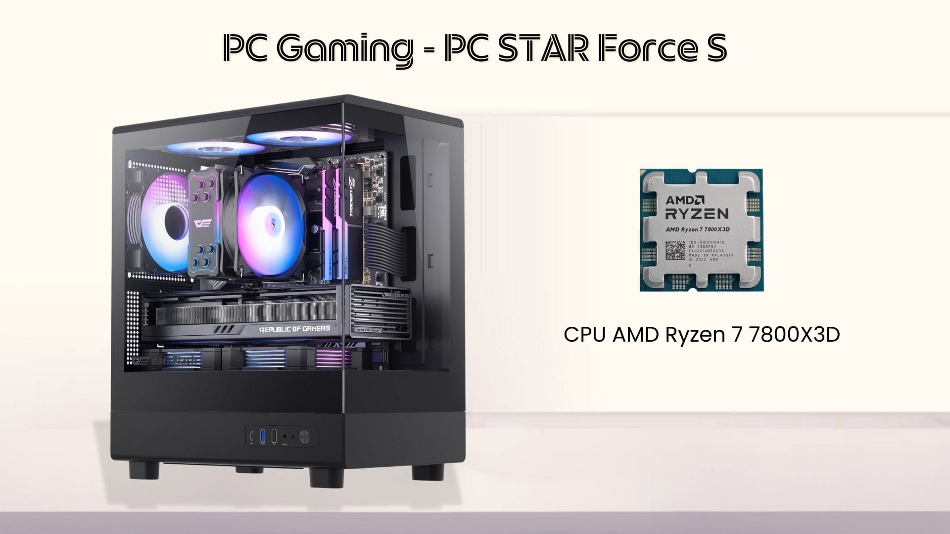 PC Vi Tính Tây Nguyên Force S - Cấu hình mạnh mẽ với Ryzen 7 7800X3D